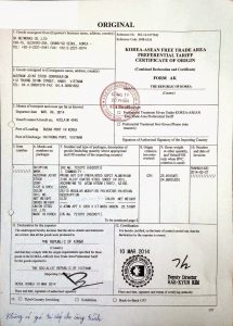 CO nhập khẩu của tôn Austnam