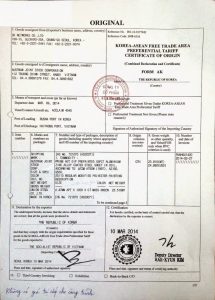 CO nhập khẩu của tôn Austnam