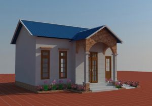 mẫu nhà cấp 4 nông thôn mái tôn