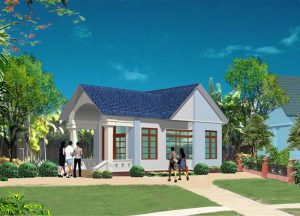 mẫu nhà cấp 4 nông thôn mái tôn