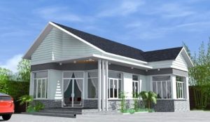 mẫu nhà cấp 4 nông thôn mái tôn