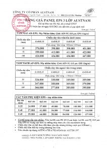 Bảng giá Panel EPS 3 lớp Austnam