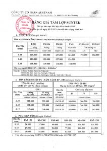 Báo giá tấm lợp tôn Suntek – Công ty Cổ phần Austnam